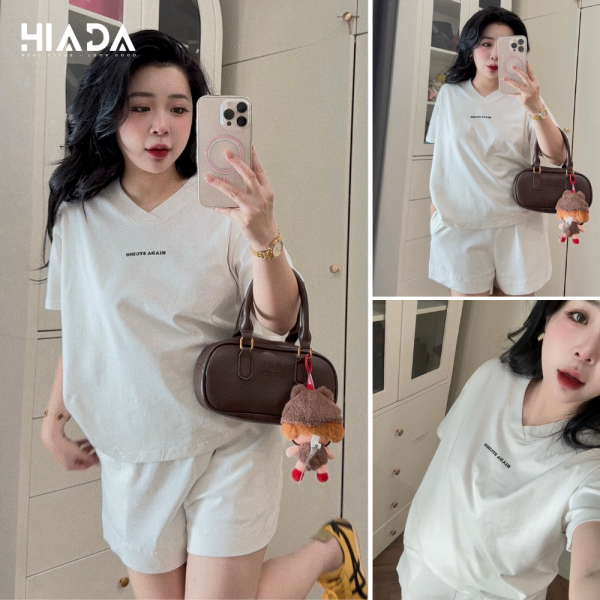 Áo phông cổ tim form boxy Hiada